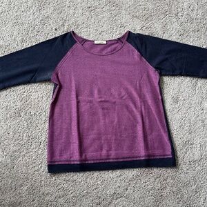 C'isa Long Sleeve Purple and Navy Blue Shirt